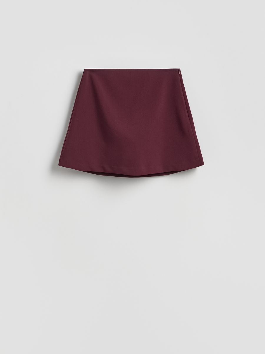 Skort i viskosblandning - vinröd - RESERVED