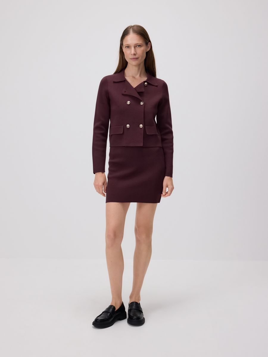 Cardigan with decorative buttons - dark violet - RESERVED