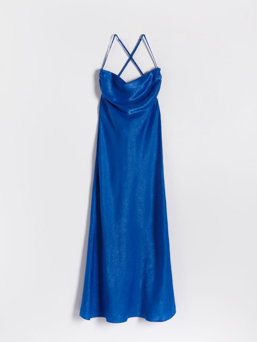 Satinkleid - blau - RESERVED - 4