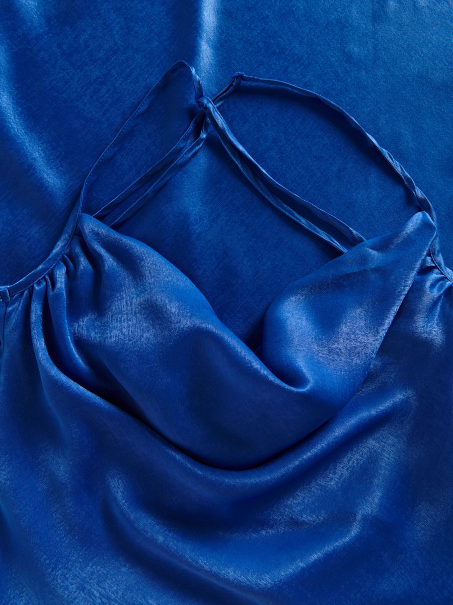 Satinkleid - blau - RESERVED - 5