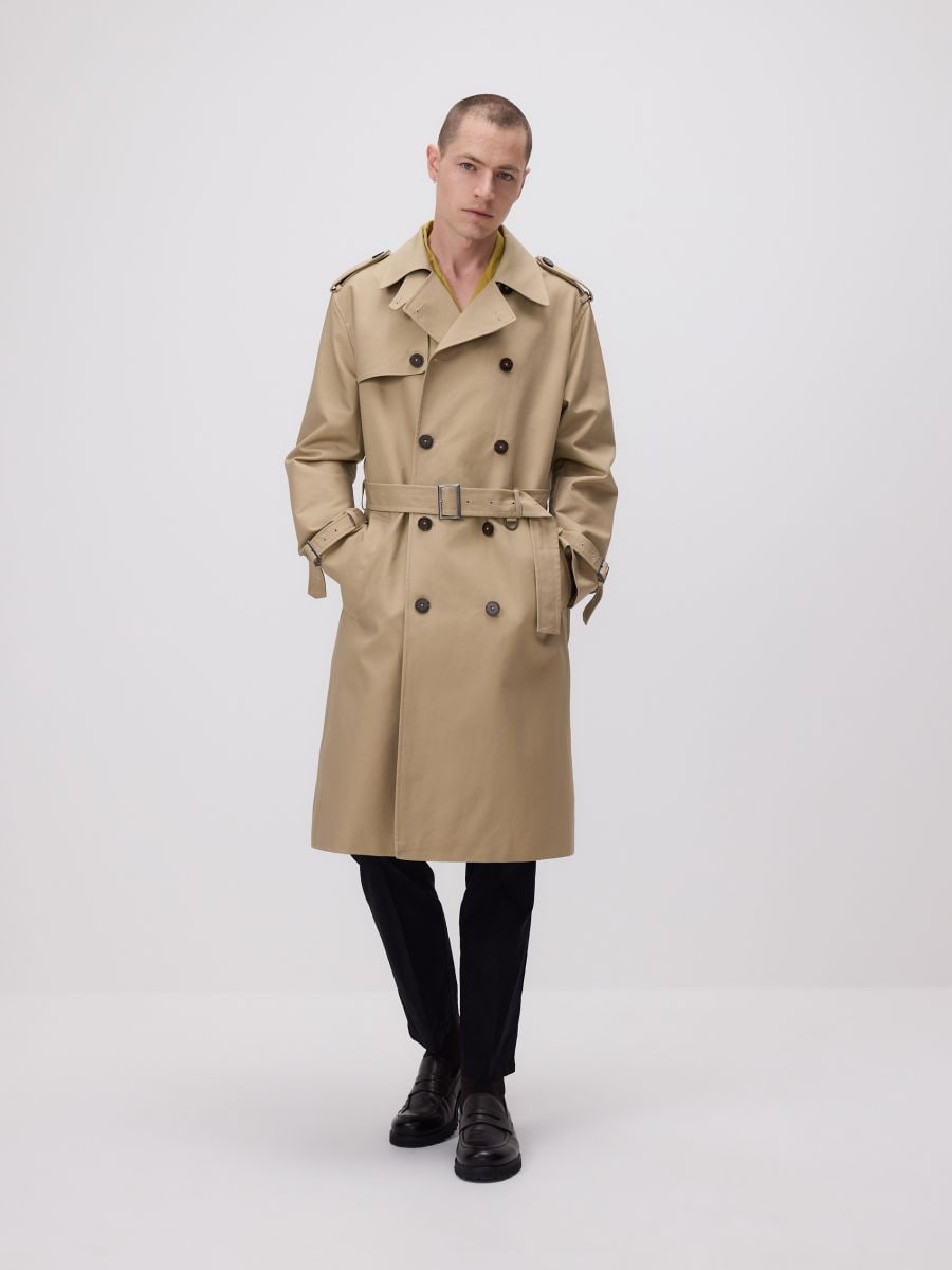 MEN`S COAT & BELT - beige - RESERVED