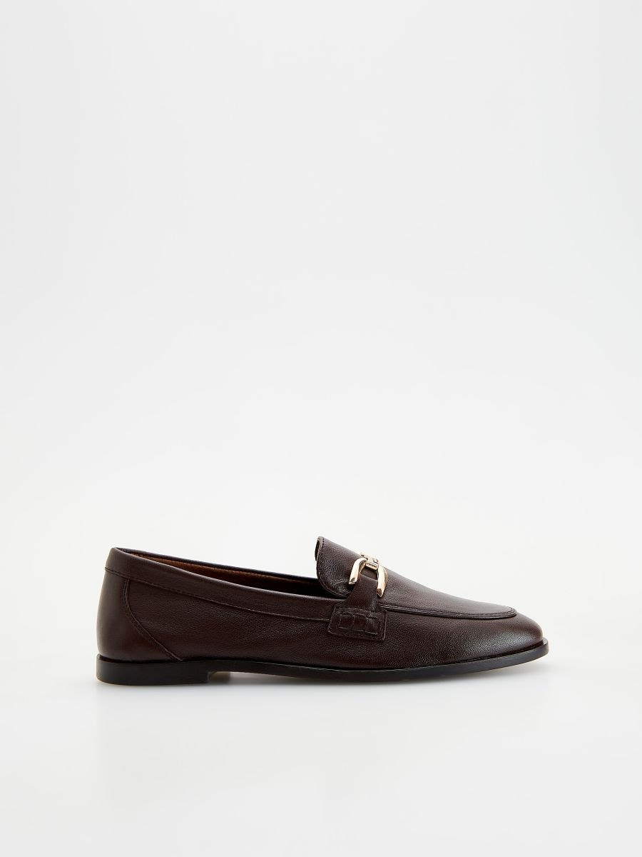 Loafers i läder - MAHOGNY - RESERVED - 2