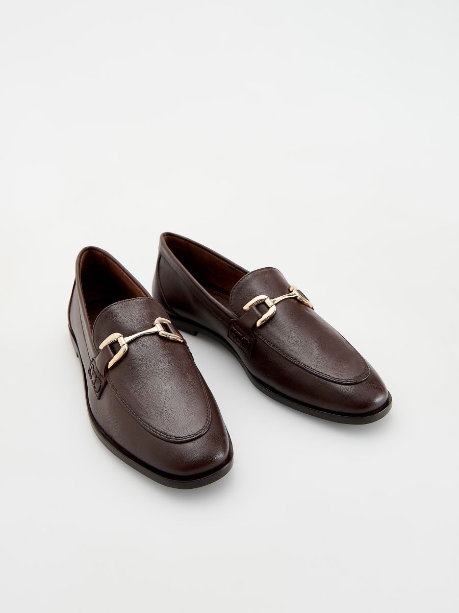 Loafers i läder - MAHOGNY - RESERVED - 3