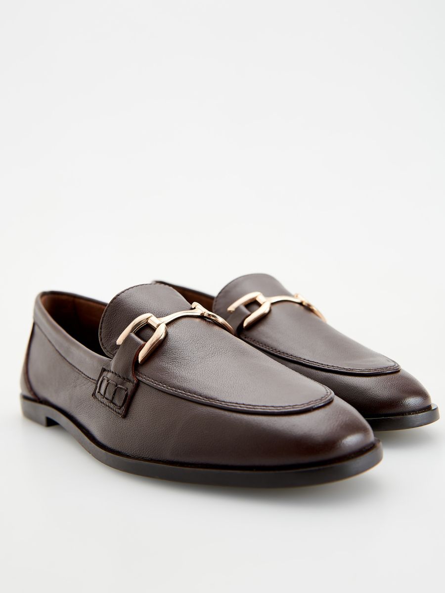 Loafers i läder - MAHOGNY - RESERVED - 5
