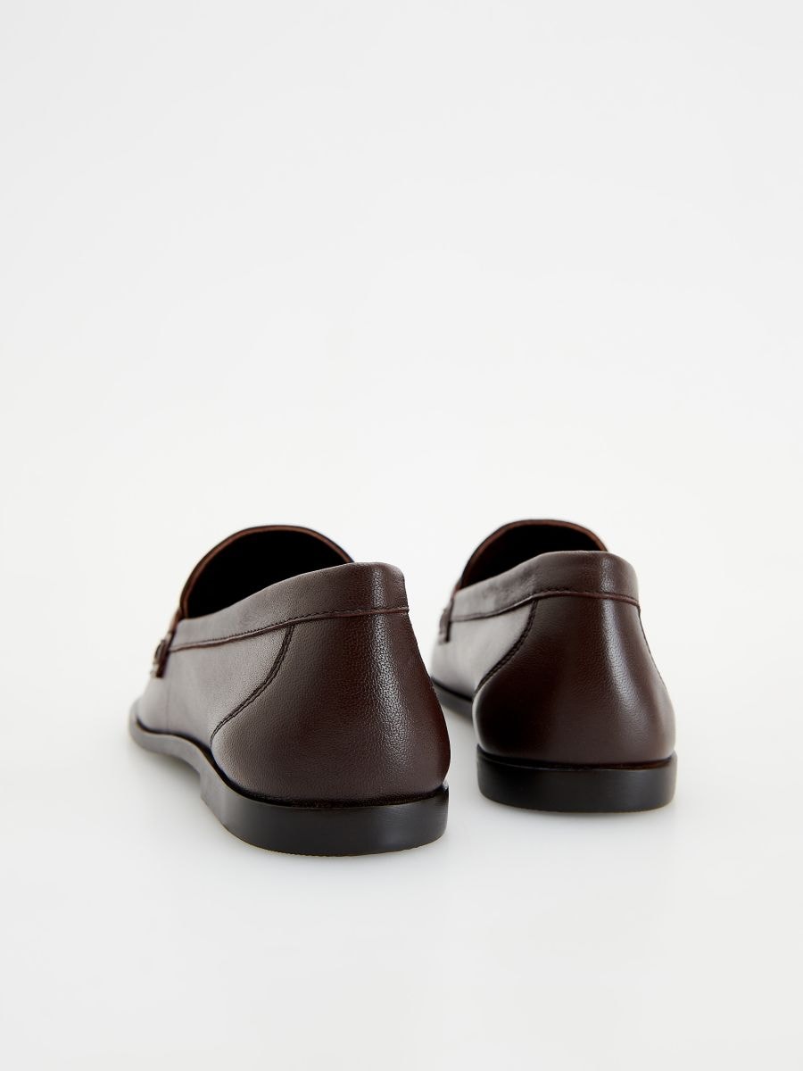 Loafers i läder - MAHOGNY - RESERVED - 4