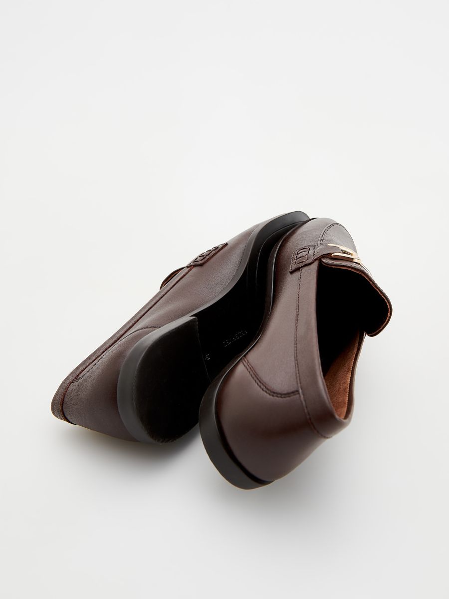 Loafers i läder - MAHOGNY - RESERVED - 6