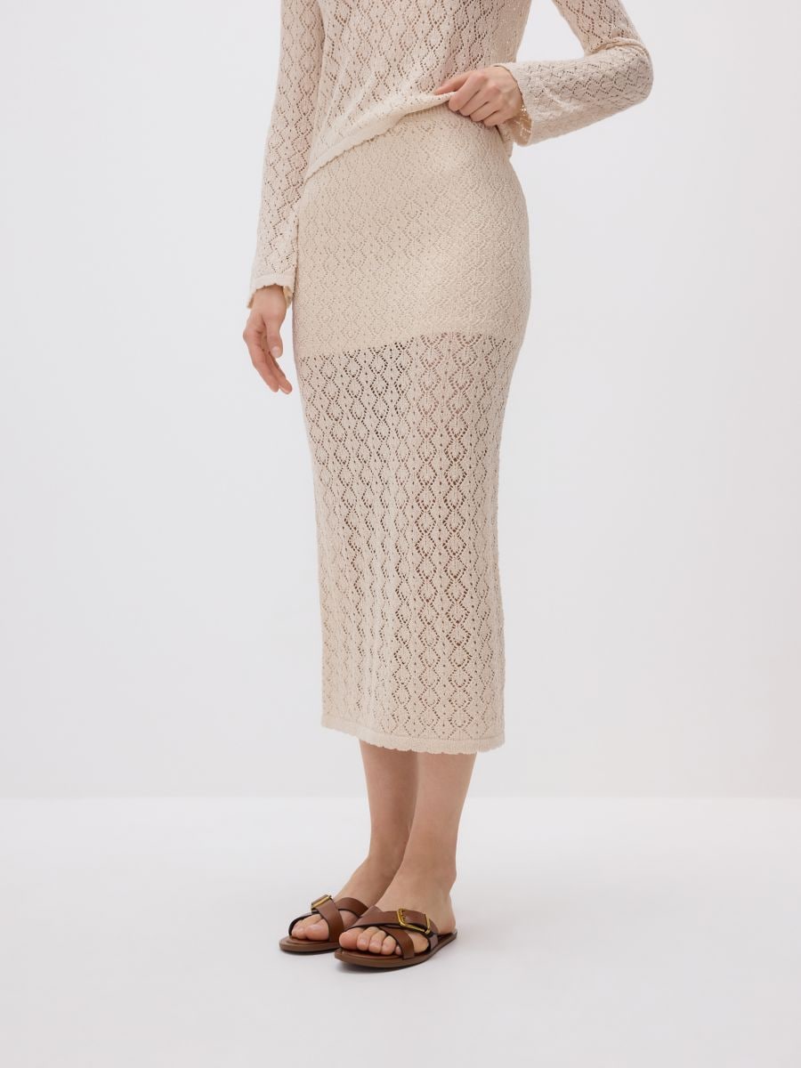 Gestrickter maxirock - beige - RESERVED - 2