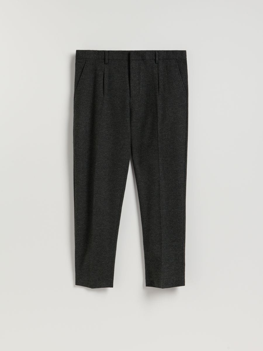 Schlanke Wollhose - dunkelgrau - RESERVED