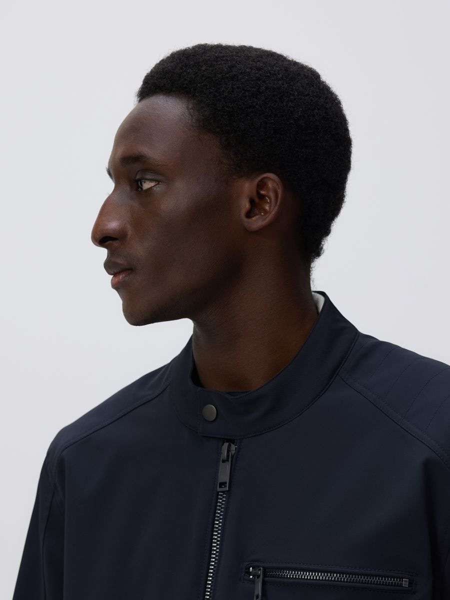 Jacket with stand up collar - navy - RESERVED - 3