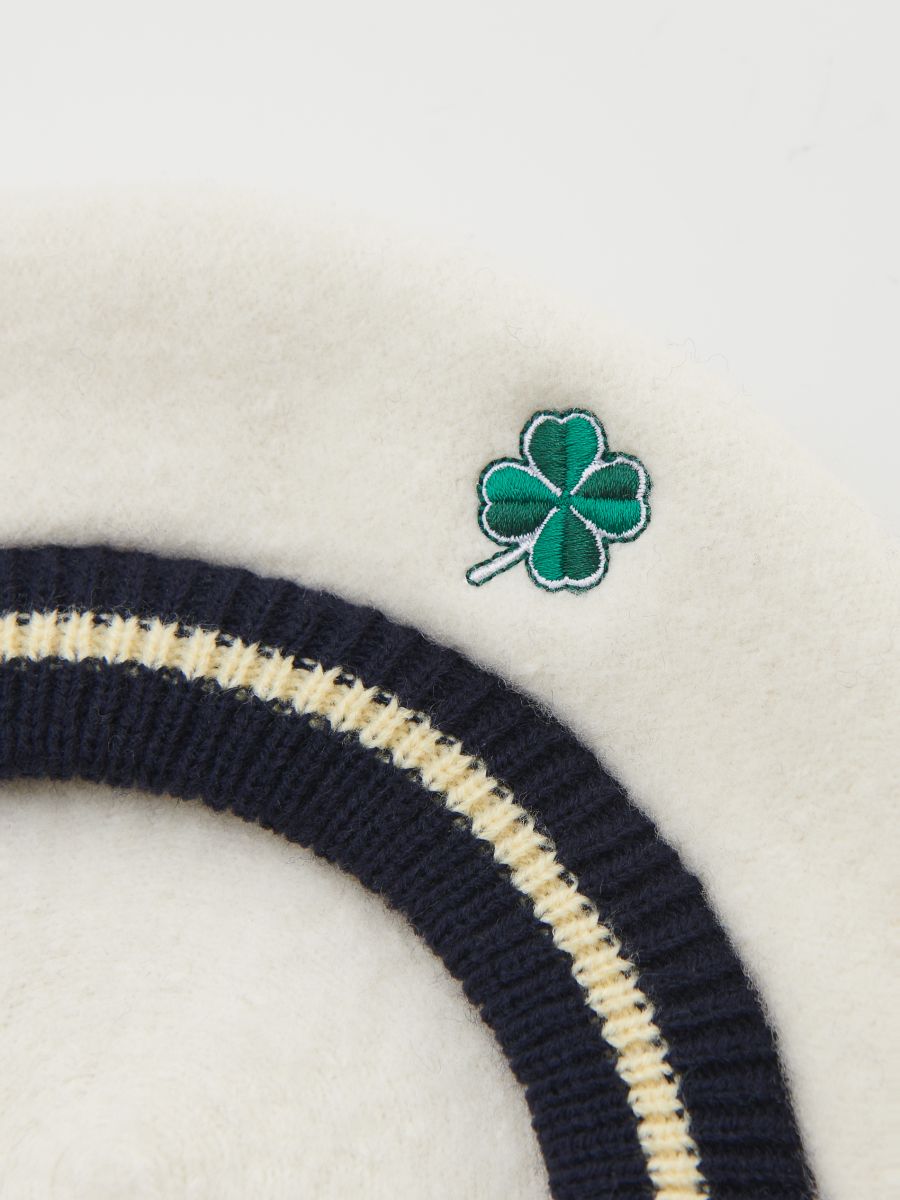 Wool beret - cream - RESERVED - 4