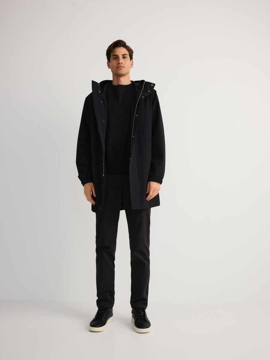 Nepromokavá parka s kapucí - černý - RESERVED - 2