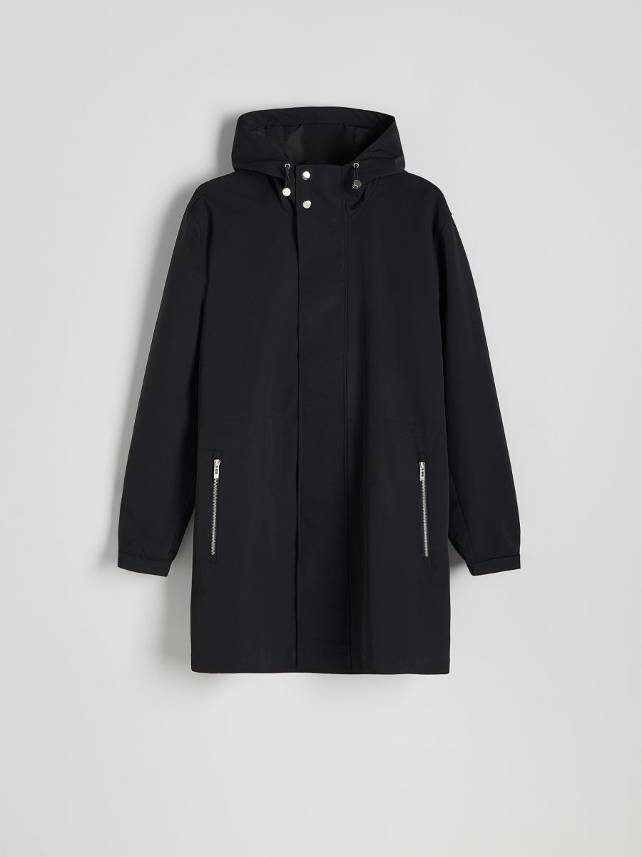 Waterproof parka with hood - black - RESERVED