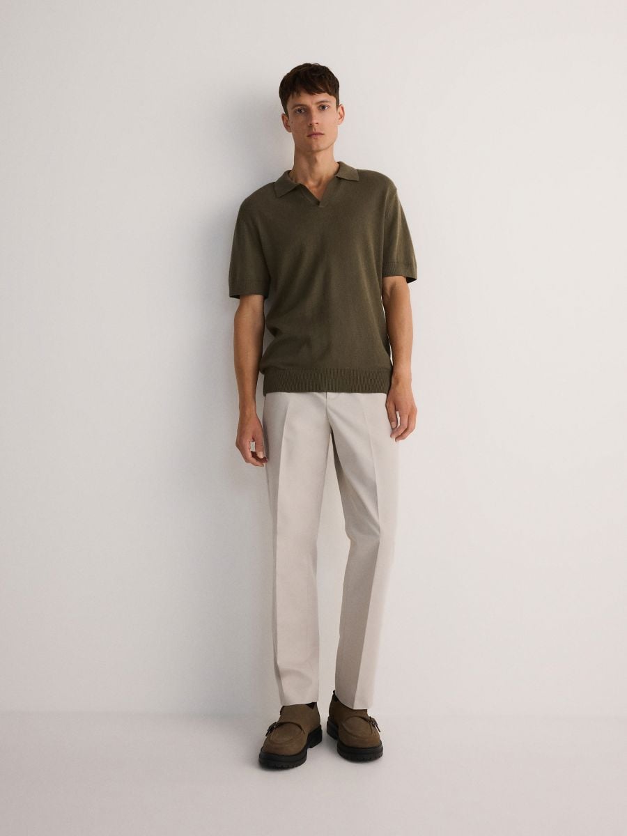 Regular fit chino trousers - beige - RESERVED - 2