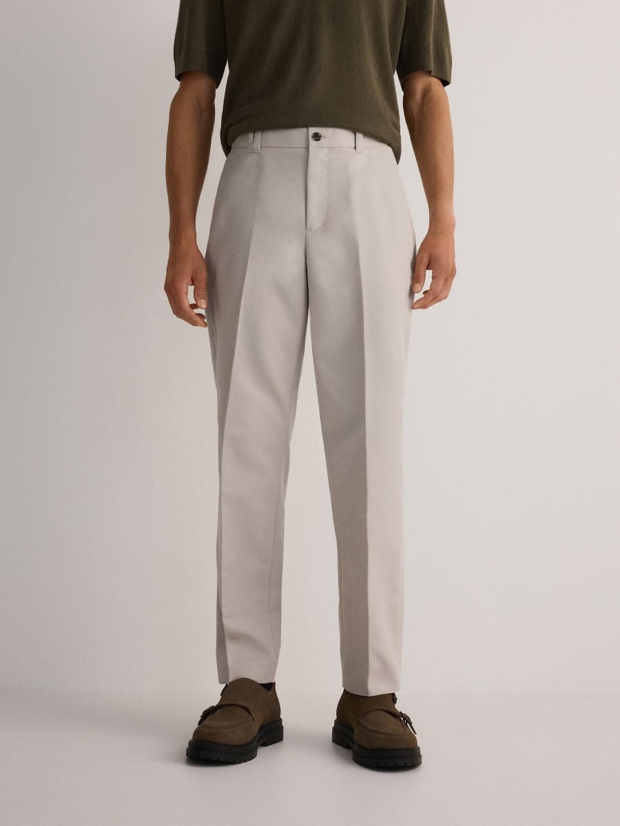 Regular fit chino trousers - beige - RESERVED - 4