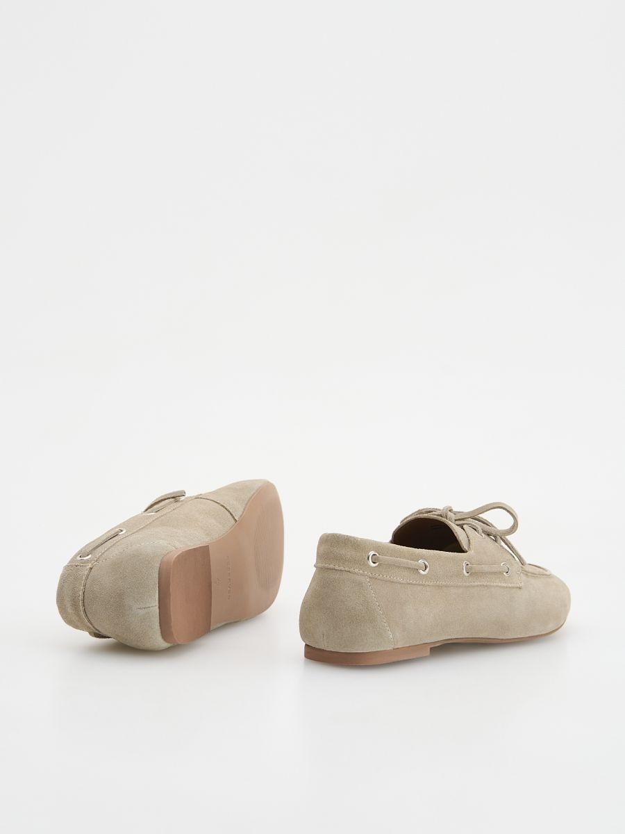 LADIES` LOAFER SHOES - light olive - RESERVED - 5