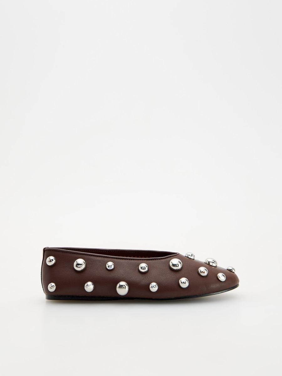 Ballerines clouté - brun foncé - RESERVED - 2