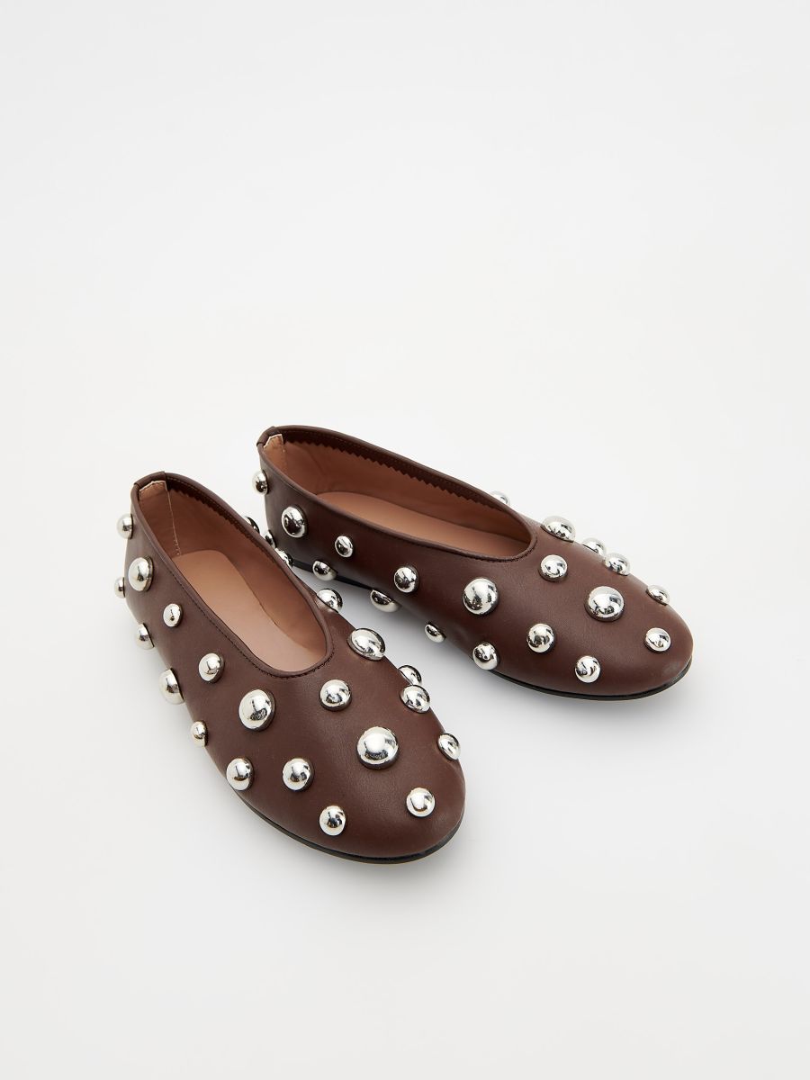 Ballerines clouté - brun foncé - RESERVED - 3