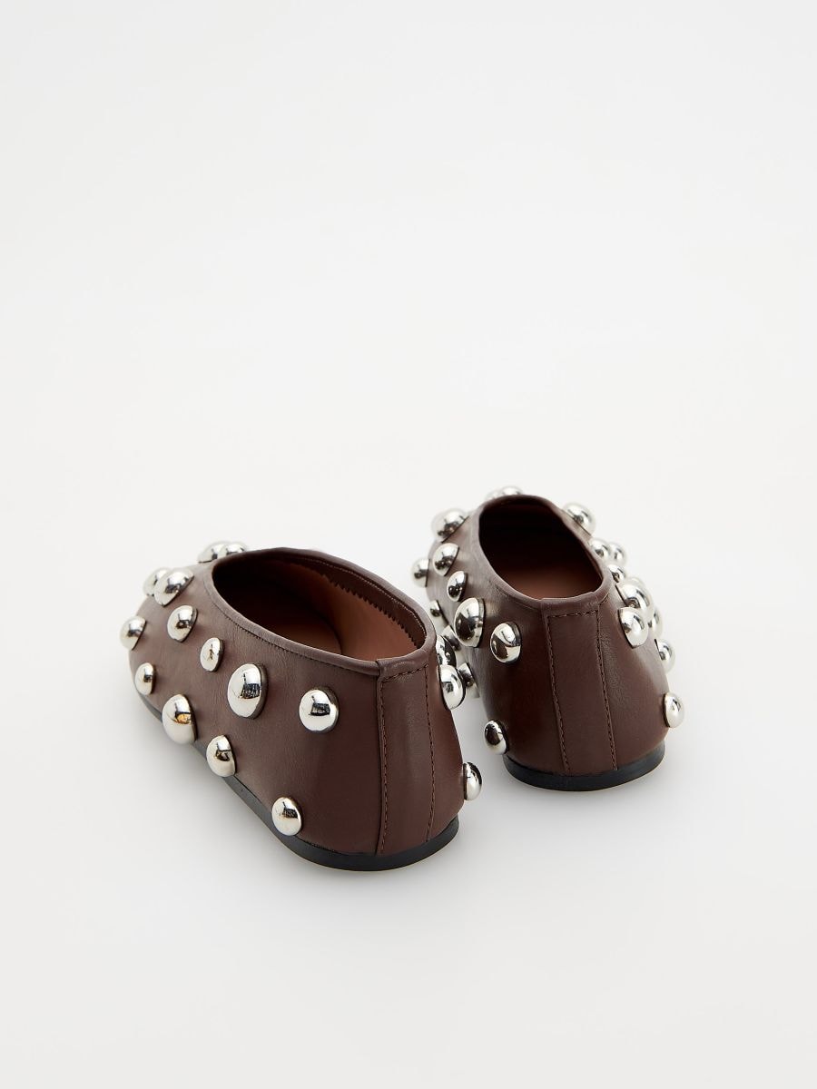 Ballerines clouté - brun foncé - RESERVED - 4