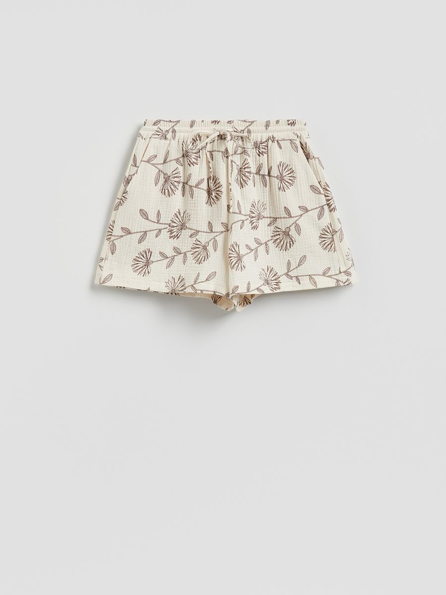 Patterned muslin shorts - nude - RESERVED