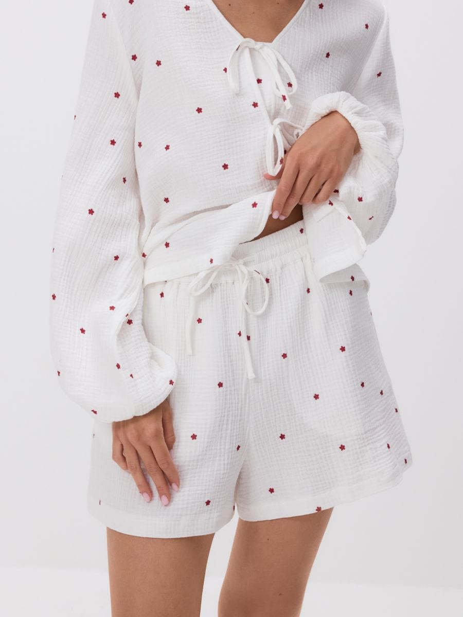 Patterned muslin shorts - multicolor - RESERVED - 3