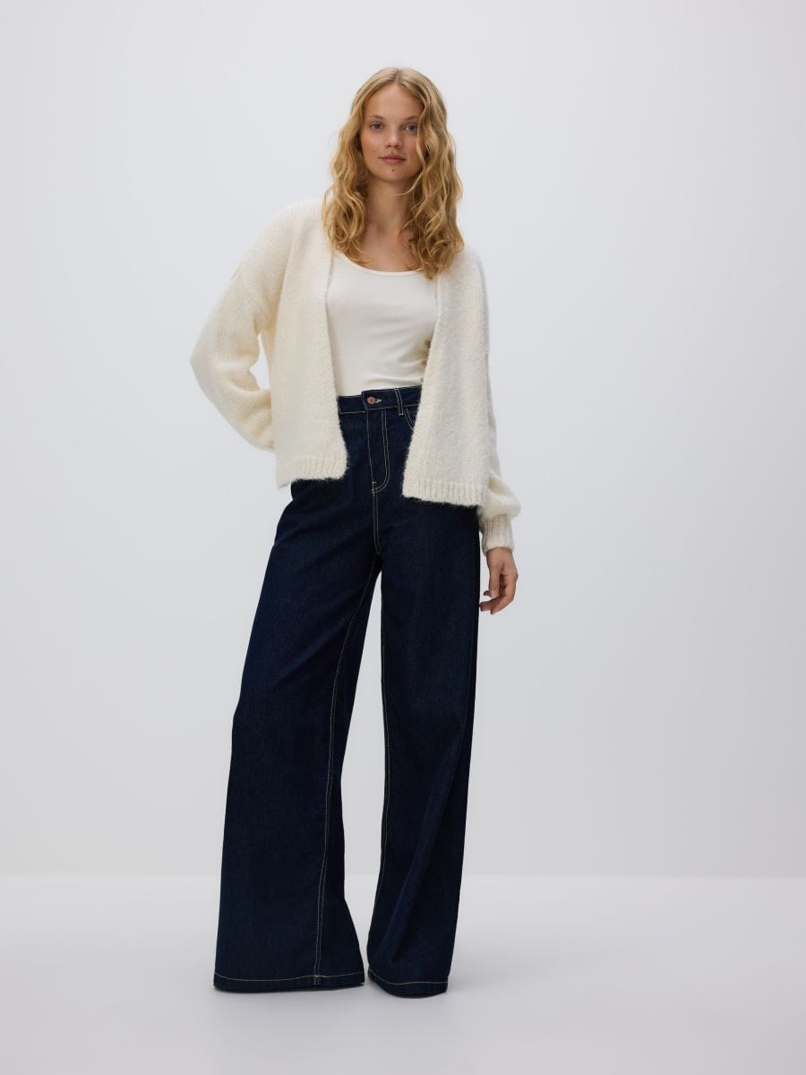 Wool-blend cardigan - nude - RESERVED