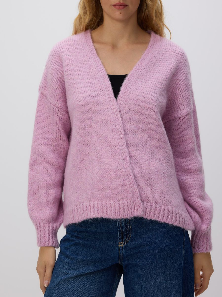Wool-blend cardigan - pink - RESERVED
