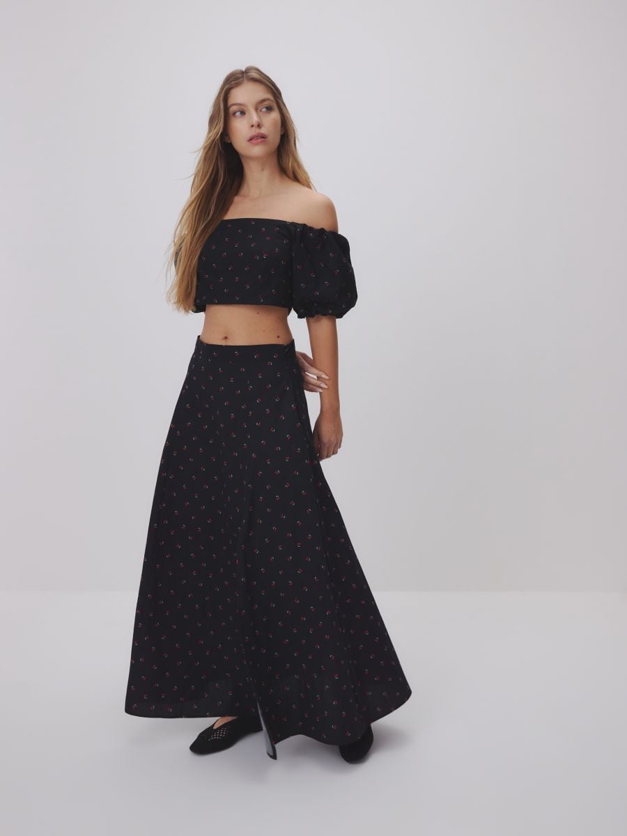 Cropped off shoulder top - multicolor - RESERVED - 2