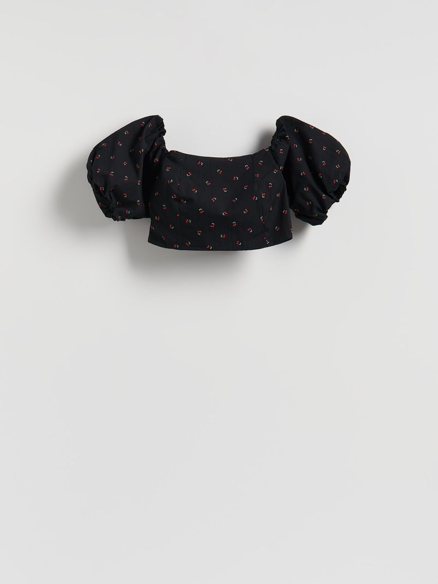 Cropped off shoulder top - multicolor - RESERVED - 7