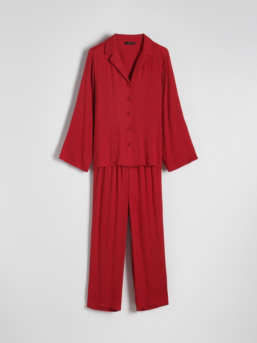 Two piece viscose pyjama set - red - RESERVED - 2