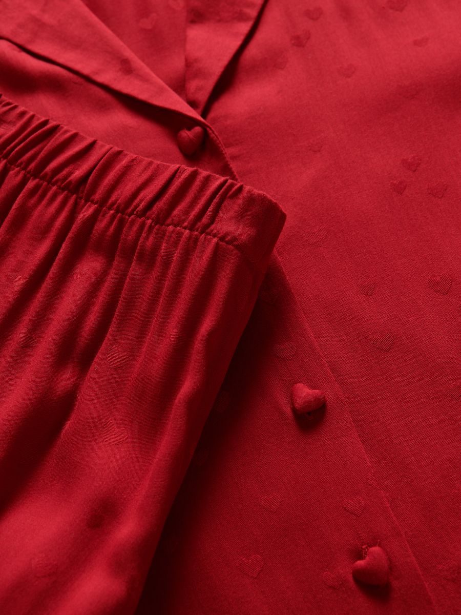 Two piece viscose pyjama set - red - RESERVED - 4