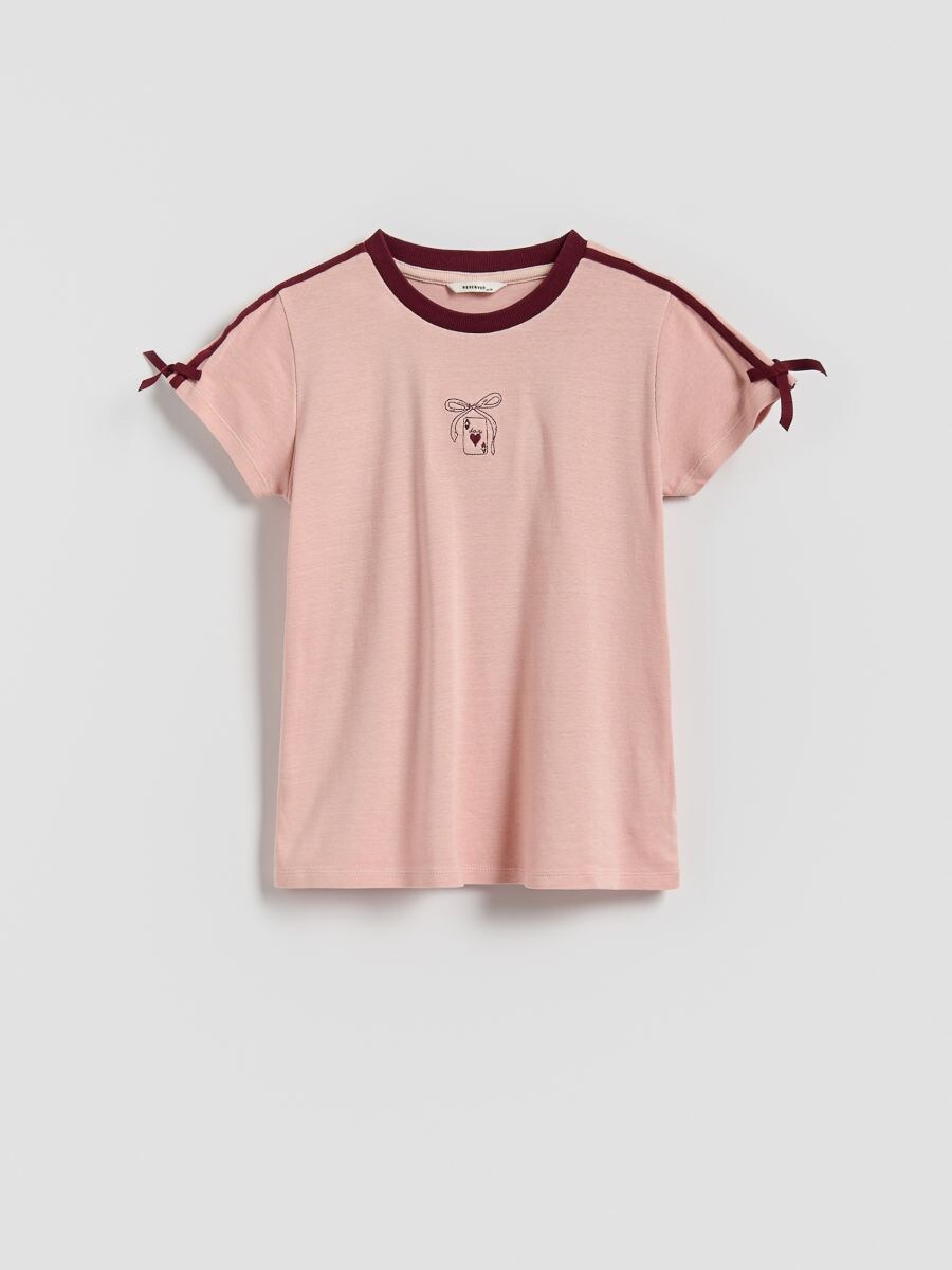Majica sa prugama sa strane - pink - RESERVED