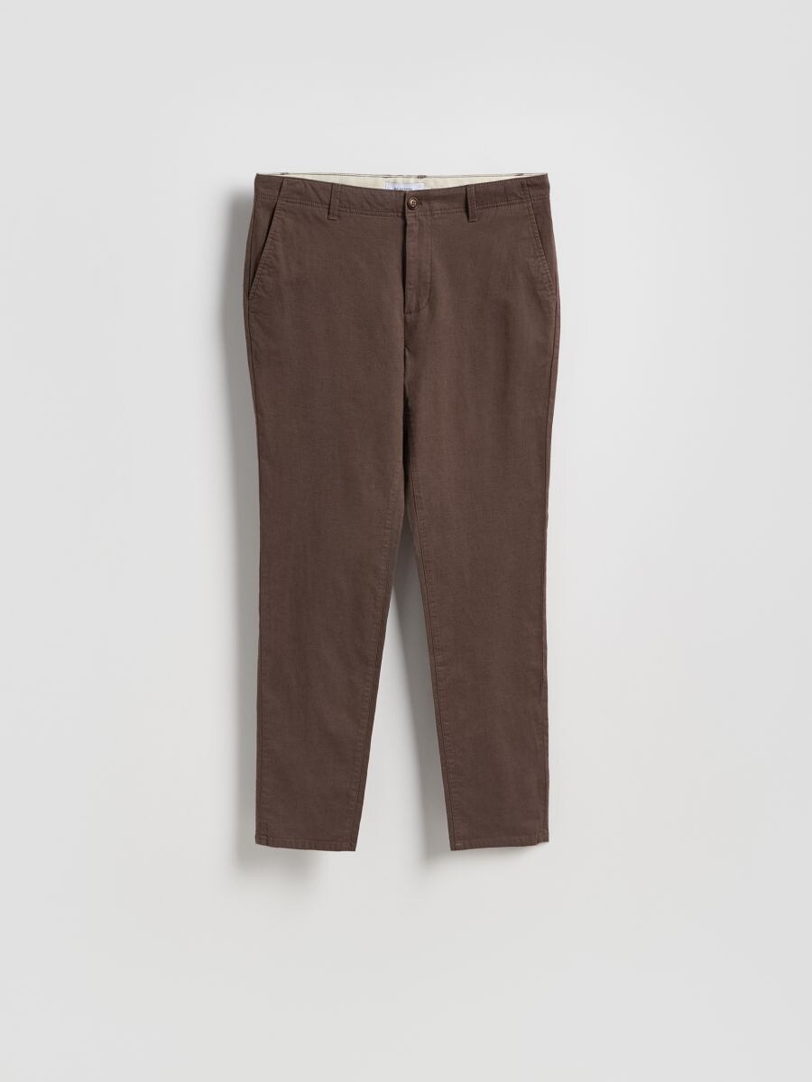 Chinohose in slim fit - dunkelbraun - RESERVED