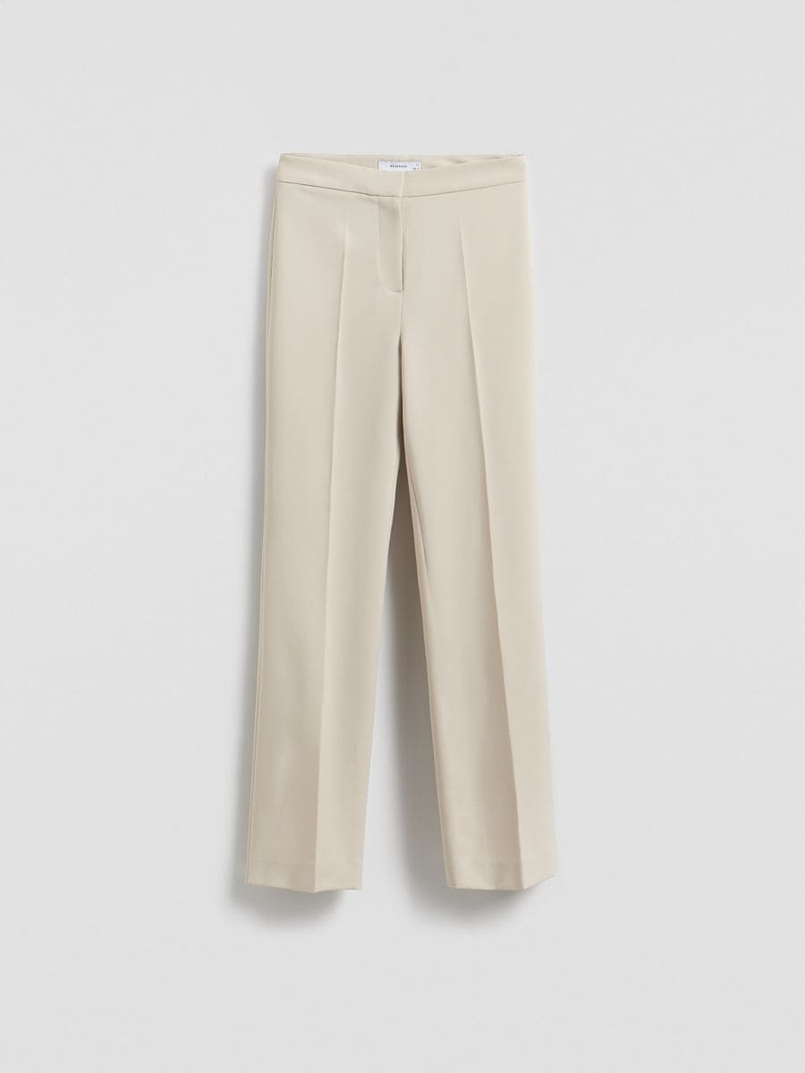 Trousers with pressed crease - cream - RESERVED - 5