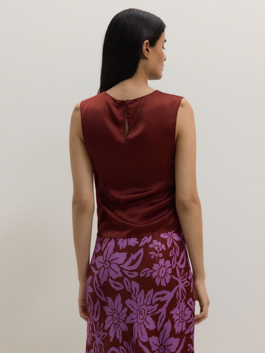 Wrap front blouse - carmine - RESERVED - 4