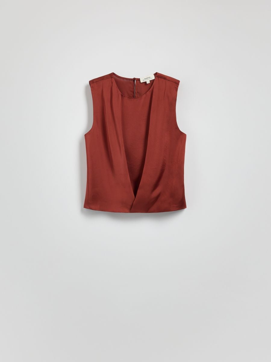 Wrap front blouse - carmine - RESERVED - 5