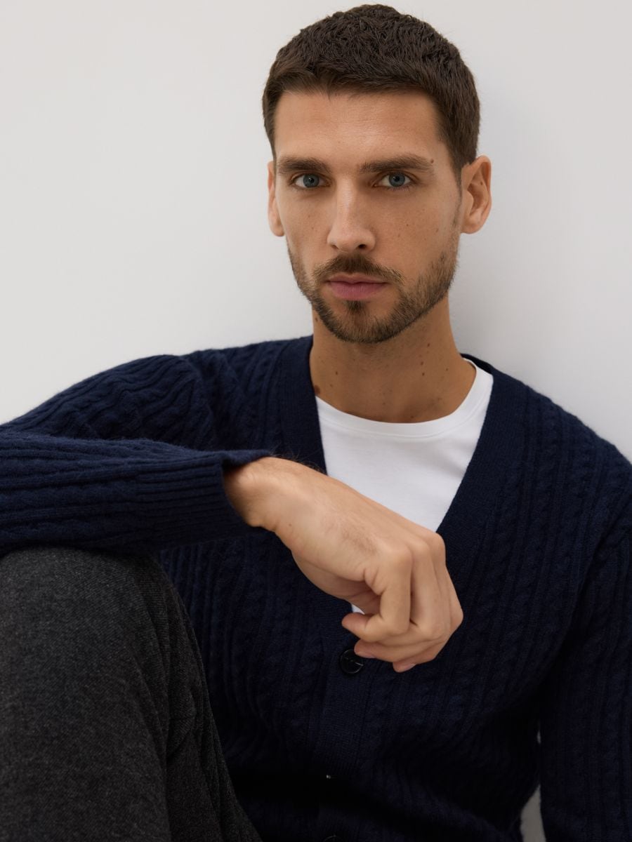 Vuneni kardigan - mornarsko plava - RESERVED