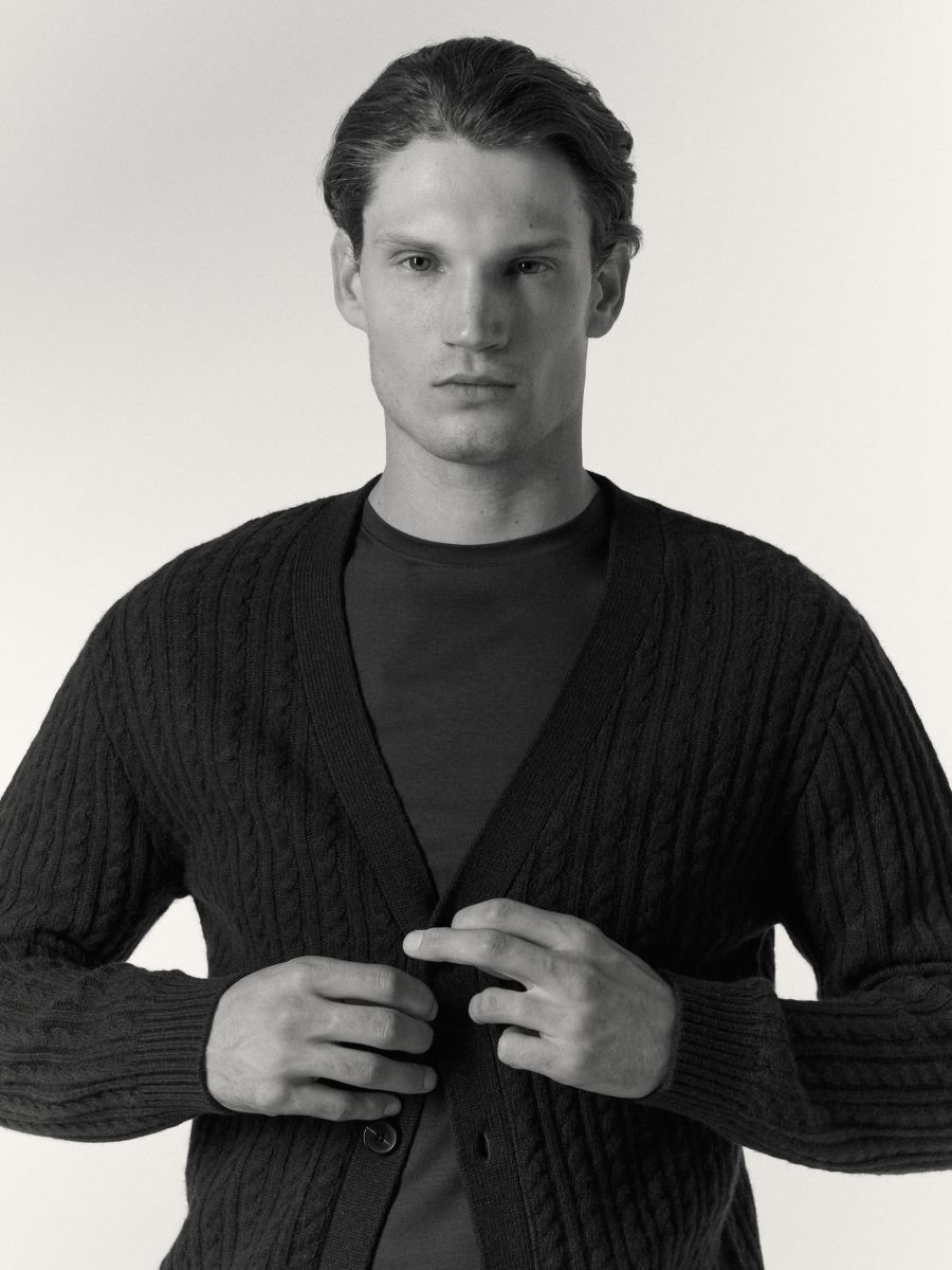 Wool cardigan - maroon - RESERVED