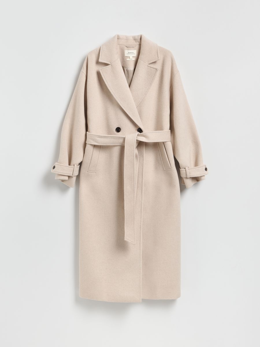 Wool blend coat - beige - RESERVED