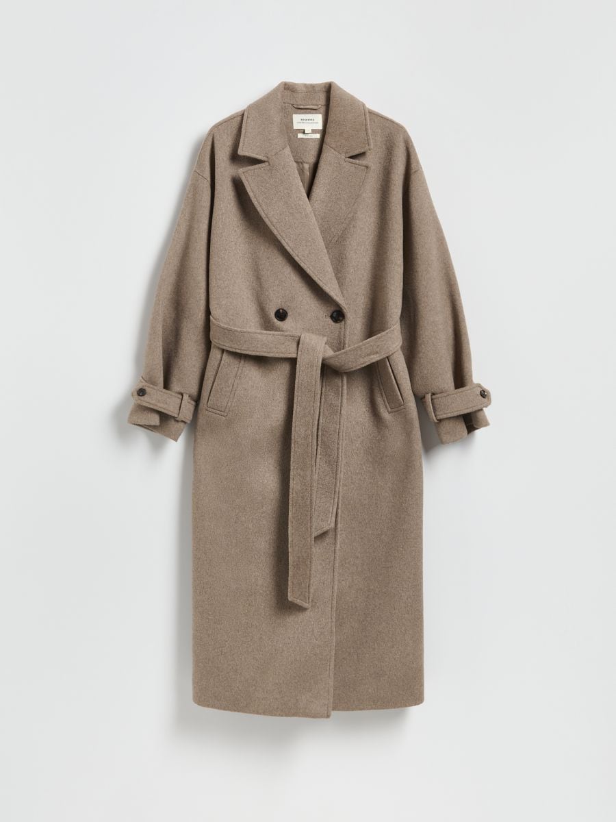 Wool blend coat - beige - RESERVED