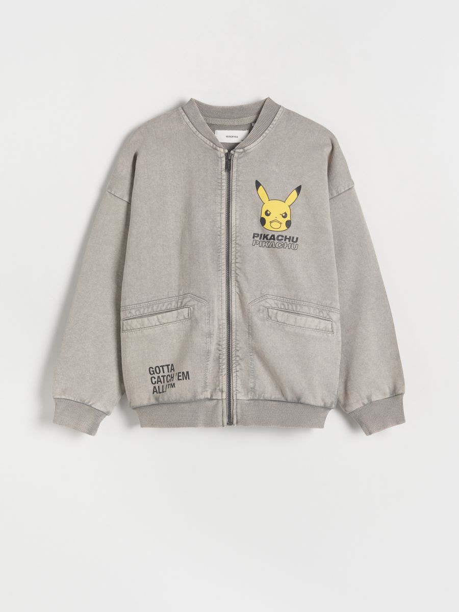 Oversize-Bomber-Sweatshirt Pokémon - hellgrau - RESERVED
