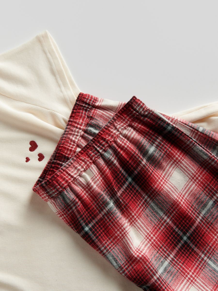 Modal blend two piece pyjama set - red - RESERVED - 4