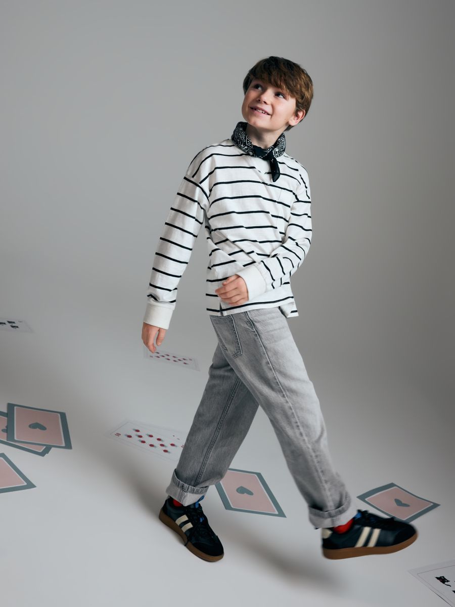 Κλασικό τζιν παντελόνι straight - ανοιχτό γκρι - RESERVED