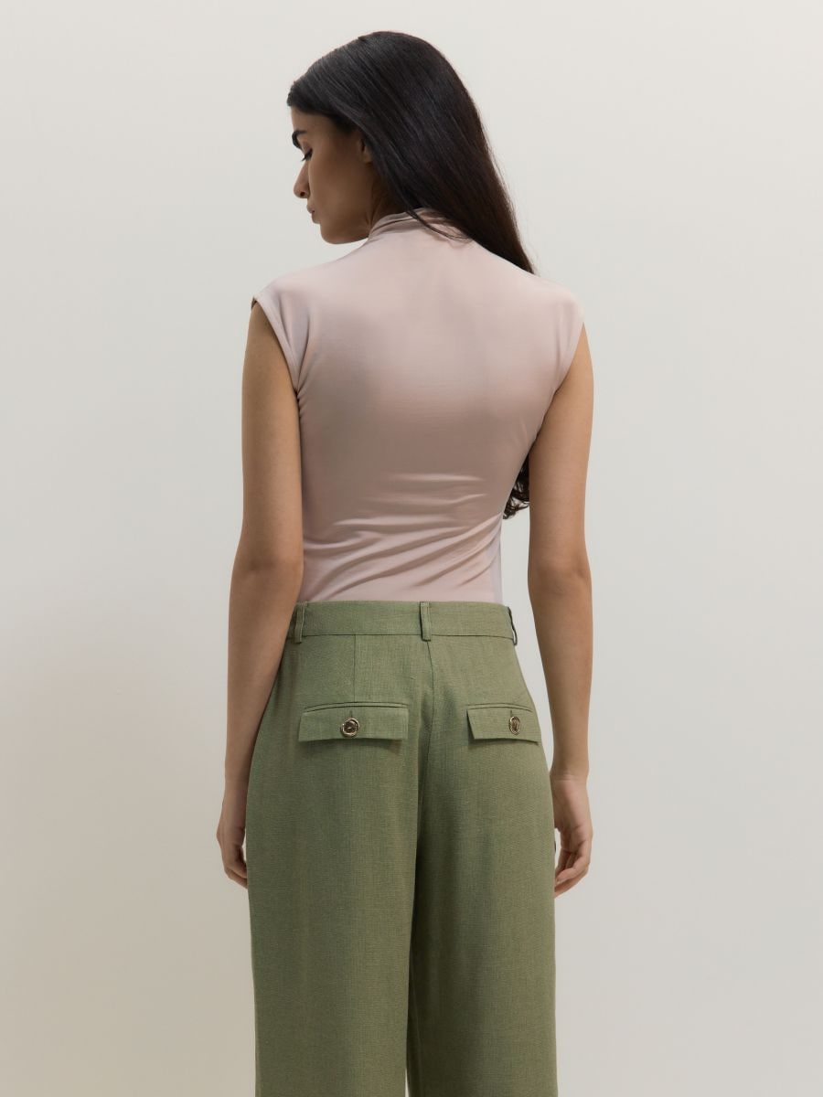 Top with decorative gathering - beige - RESERVED - 7