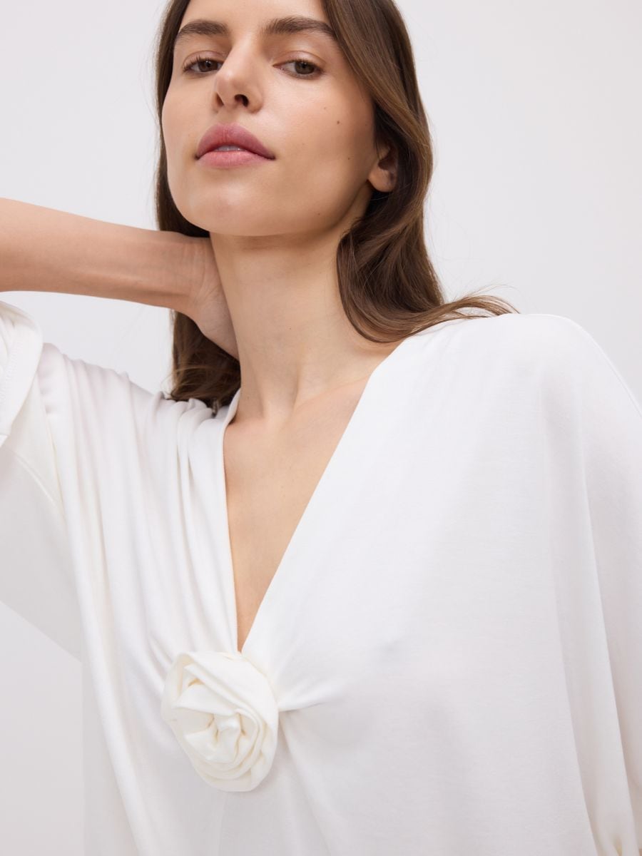 Kimono blouse with modal - cream - RESERVED - 2