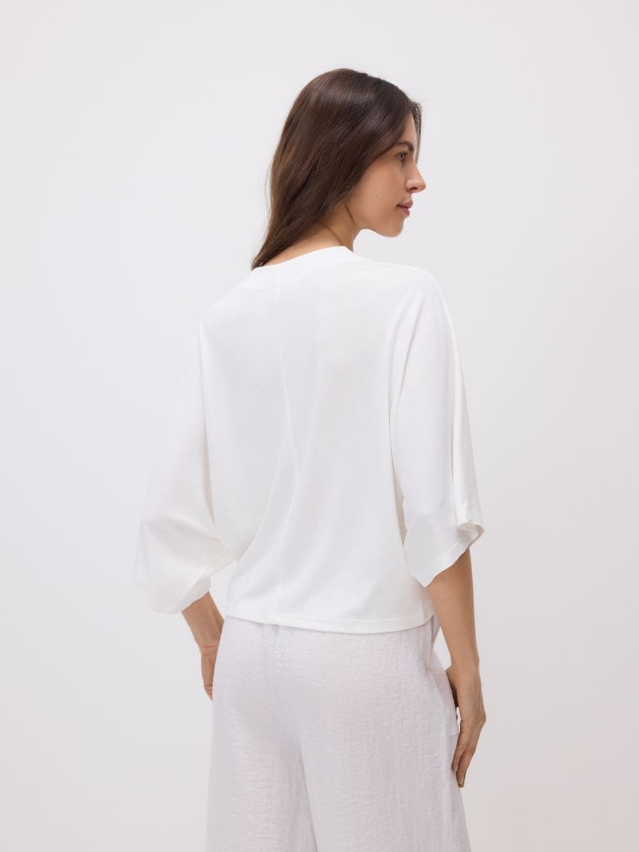 Kimono blouse with modal - cream - RESERVED - 5