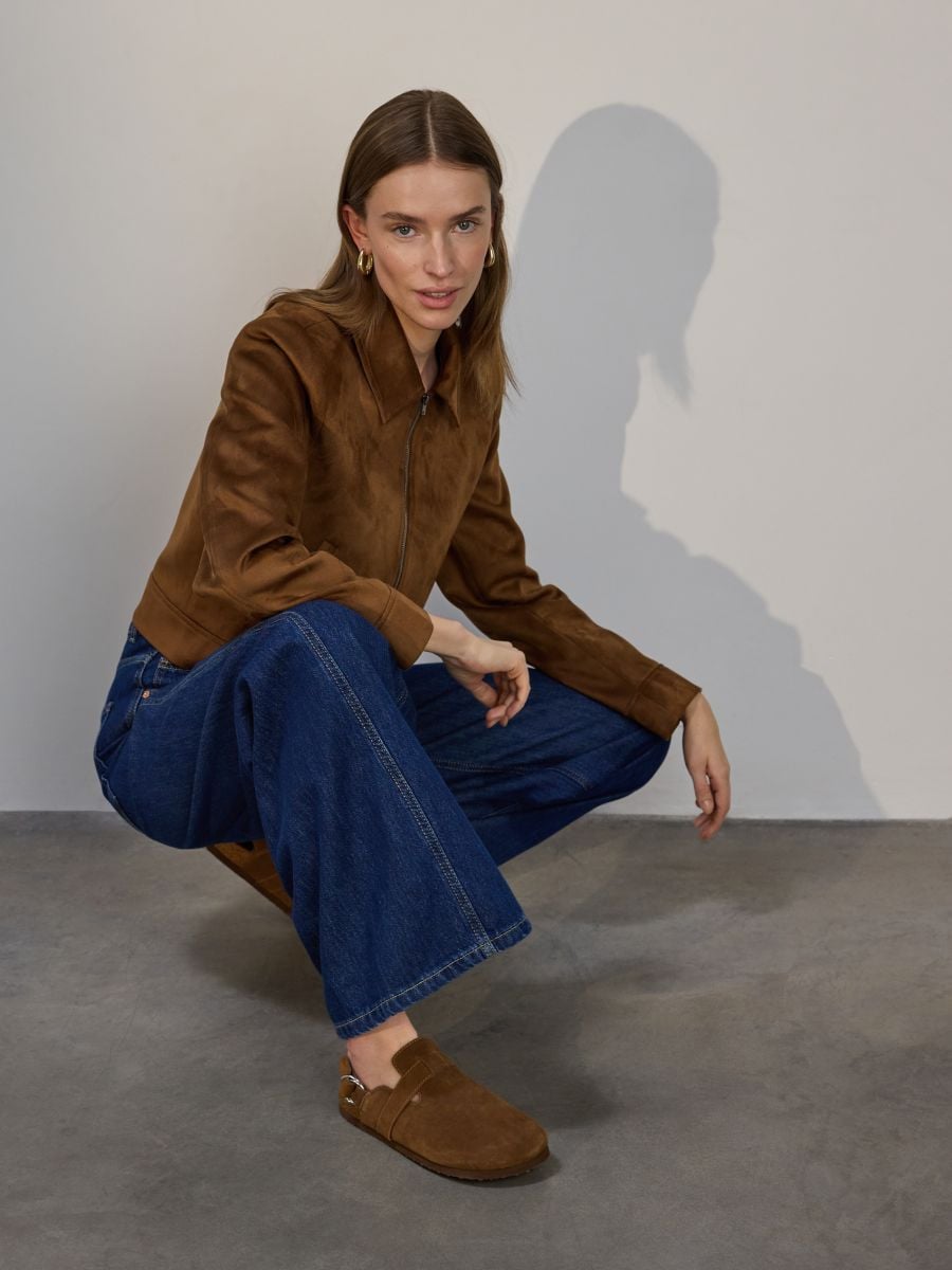 LADIES` MULES - warm olive - RESERVED - 5