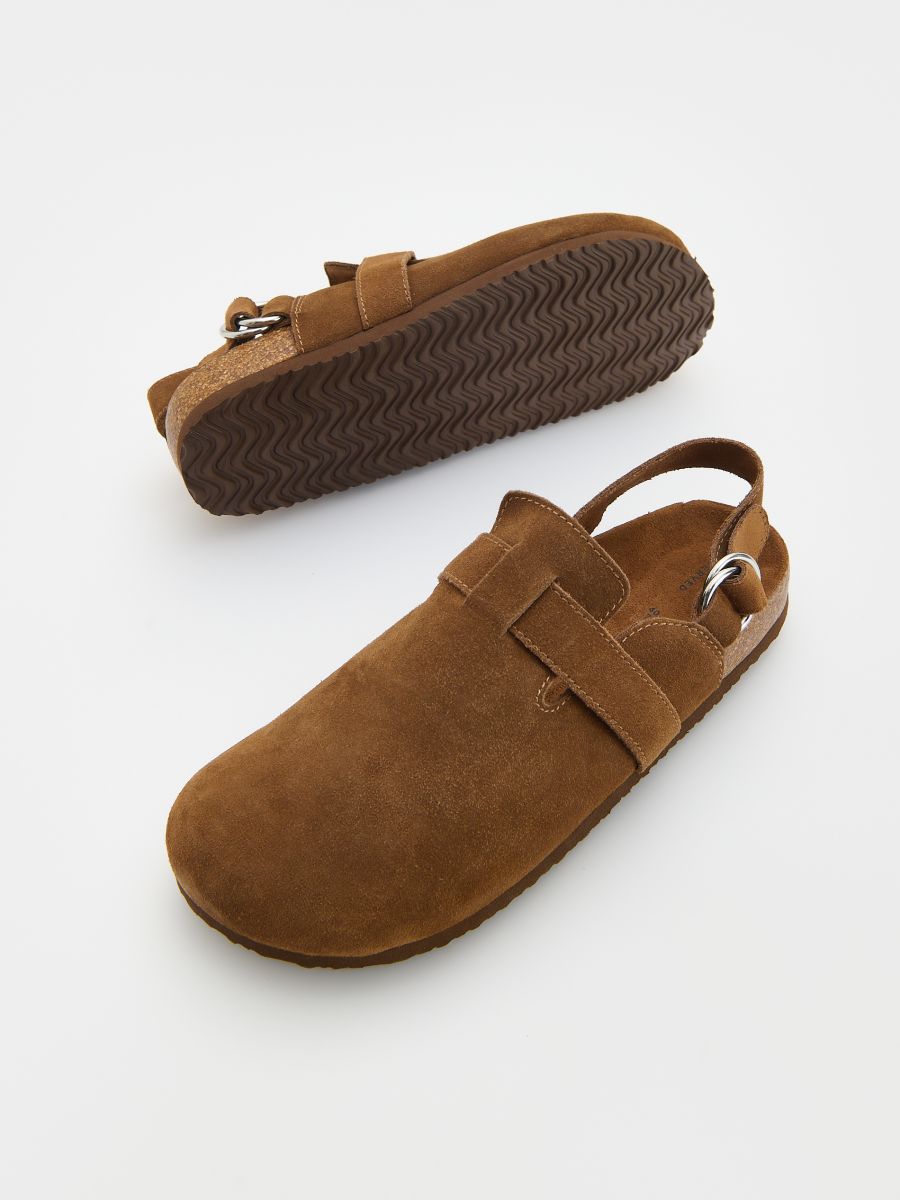 LADIES` MULES - warm olive - RESERVED - 4