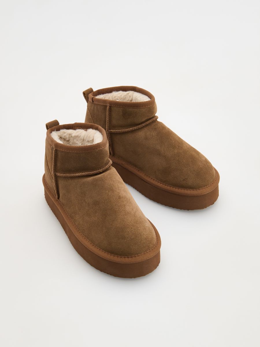 Platform leather snow boots - brown - RESERVED - 2