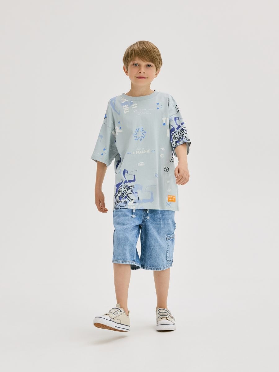 T-shirt with print - pale blue - RESERVED - 3