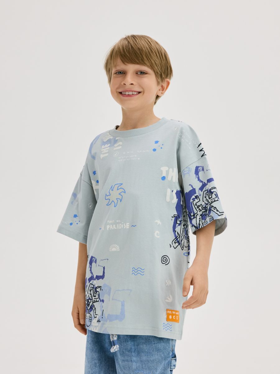 T-shirt with print - pale blue - RESERVED - 4
